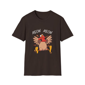 Funny Chicken 'Meow Meow' T-Shirt — Novelty Farm Animal Graphic Tee