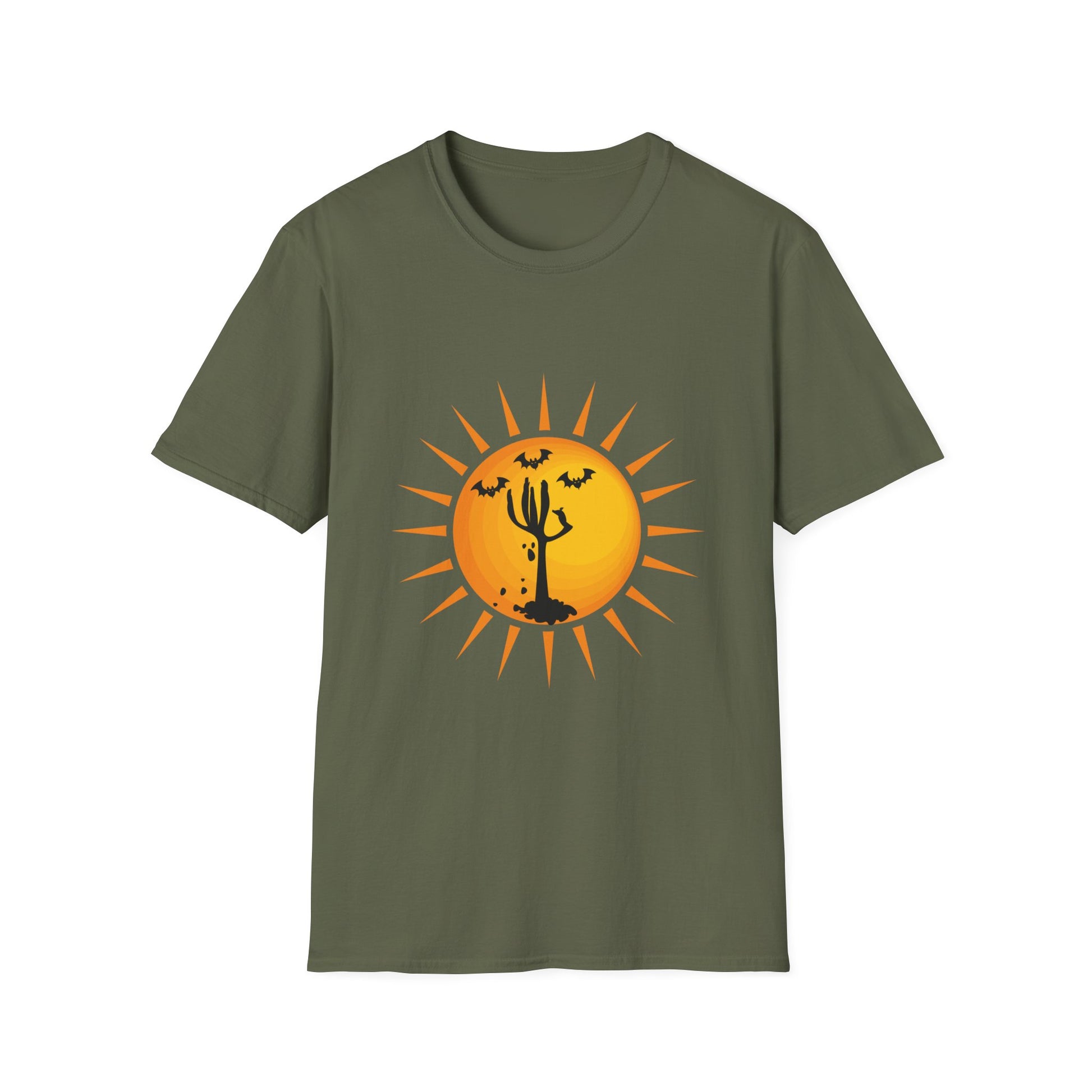 Desert Sun Halloween T-Shirt — Spooky Cactus Silhouette Tee