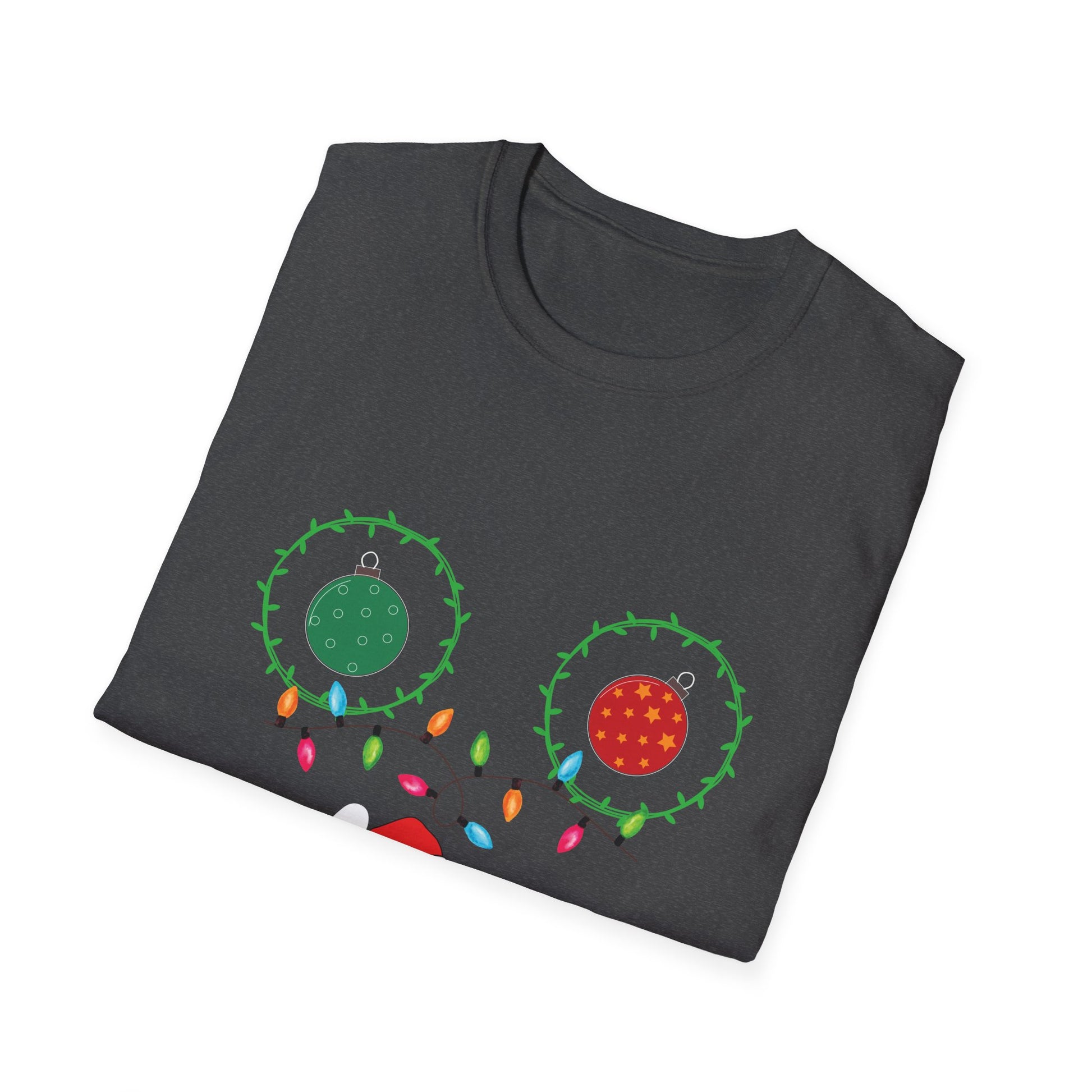 Christmas Lights Chest T-Shirt — Colorful Holiday Graphic Tee
