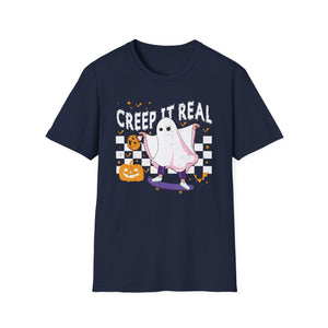 Creep It Real Vintage Ghost Halloween Tee Unisex Softstyle T-Shirt