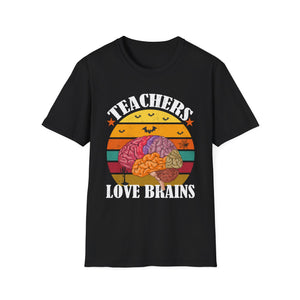 Teachers Love Brains T-Shirt — Vintage Retro Educator Tee for School & Teacher Appreciation