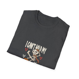 I Can't Hold My Liquor Halloween T-Shirt — Dancing Skeleton Pumpkin Party Tee