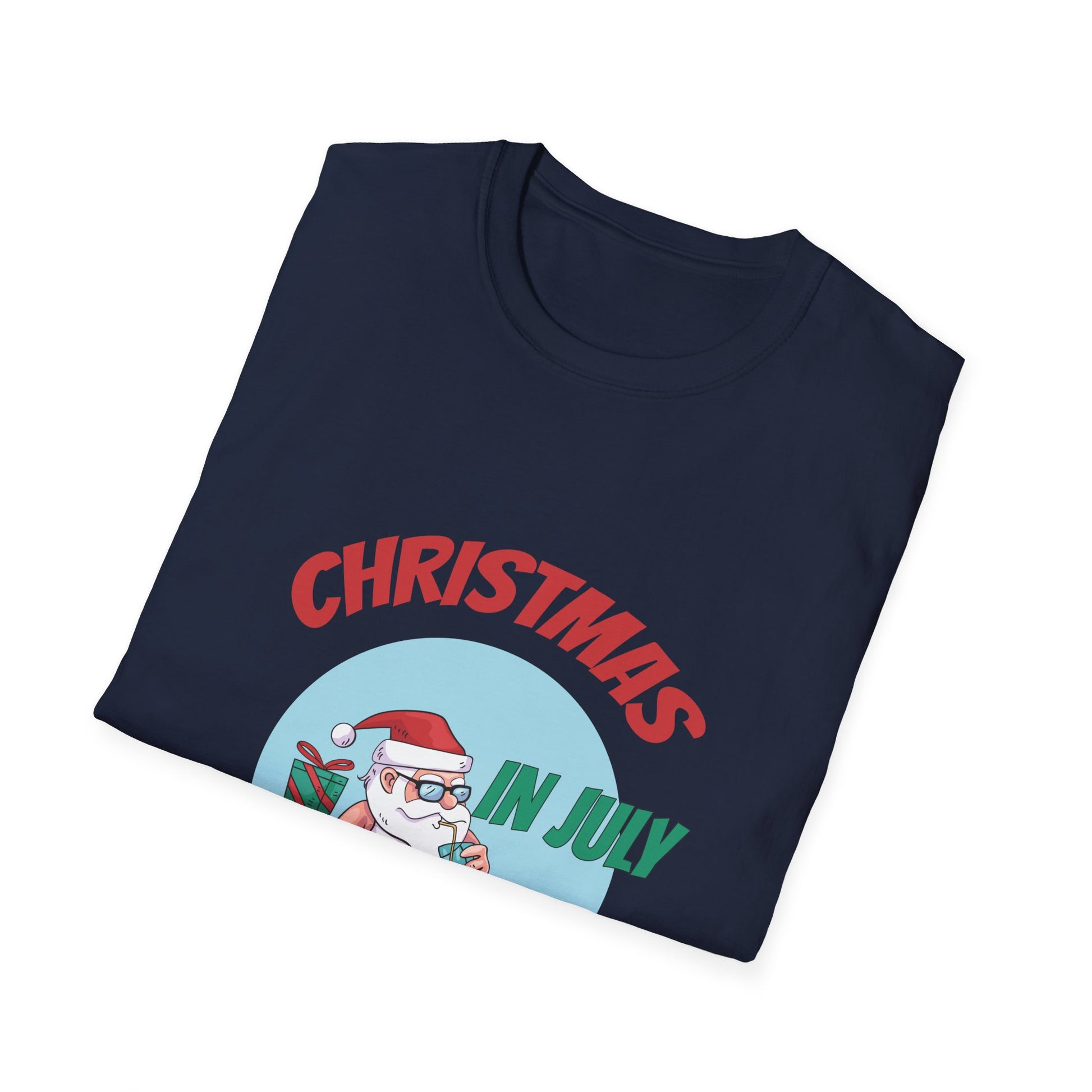 Christmas in July T-Shirt — Santa on Float Beach Summer Holiday Tee
