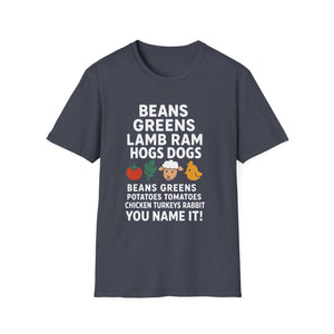 Funny Foodie Beans, Greens & More  Unisex T-Shirt