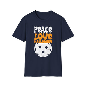 Halloween Peace Love T-Shirt — Retro Pumpkin Moon Graphic Tee