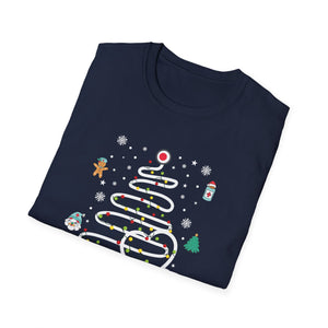 Nurse Christmas T-Shirt — Festive Holiday Tree & Medical Icons Tee