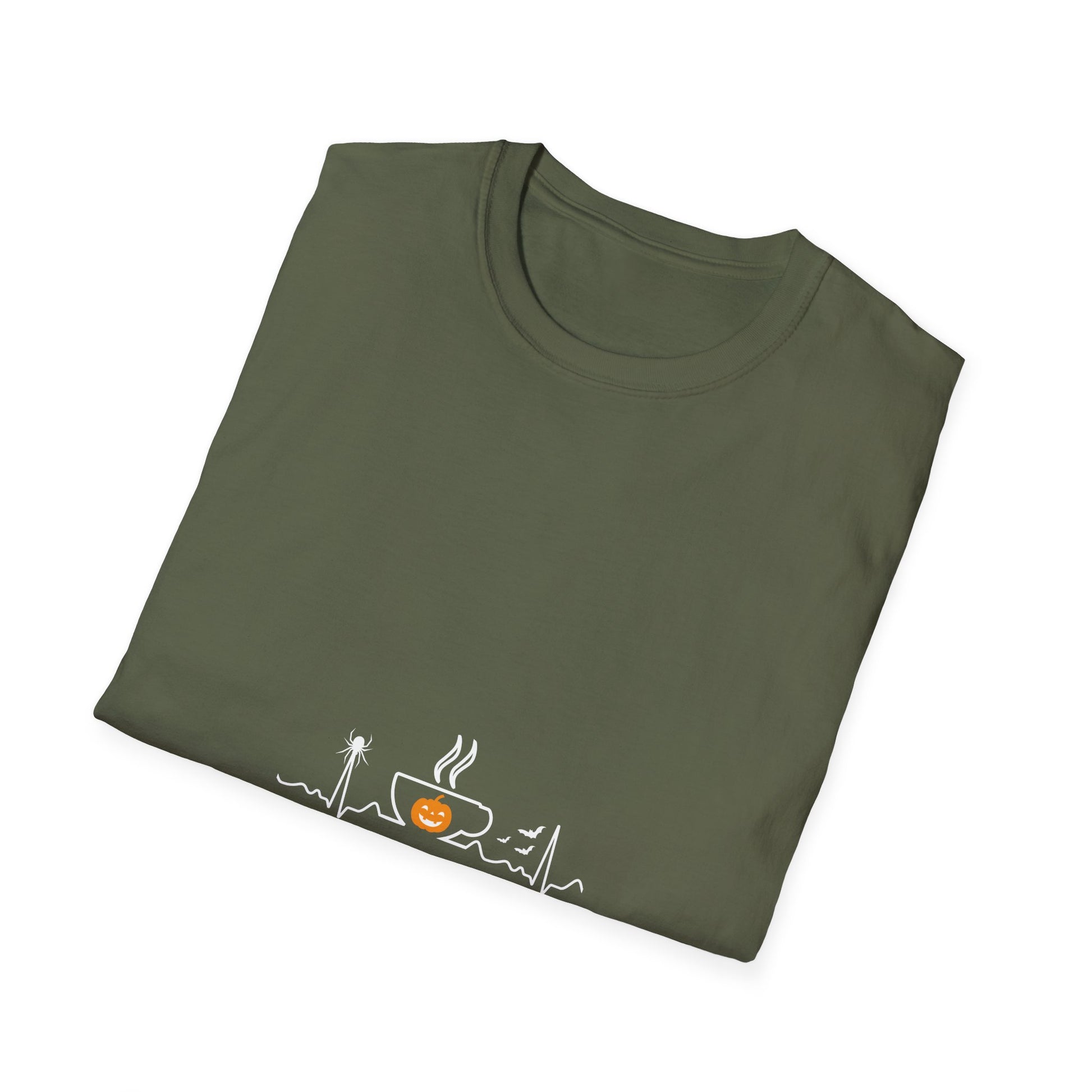 Halloween Coffee tee Heartbeat Halloween Coffee Lover Tee Unisex Softstyle T-Shirt