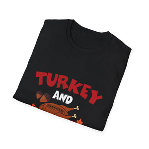 Turkey and touchdowns for thanksgiving football T-Shirt-productor-mockup Unisex T-Shirt