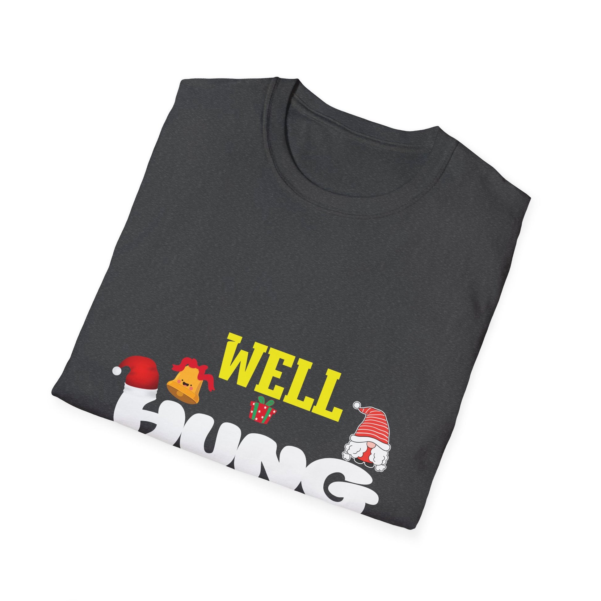 Naughty Christmas_ Well Hung_ Inappropriate Christmas_ Ugly Unisex Softstyle T-Shirt