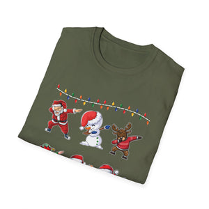 Dabbing Christmas Characters T-Shirt — Festive Holiday Dance Crew Tee