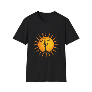 Desert Sun Halloween T-Shirt — Spooky Cactus Silhouette Tee