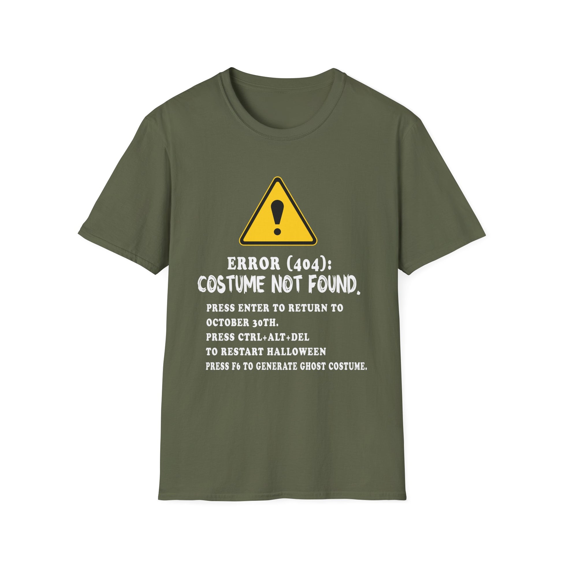 Error 404: Costume Not Found T-Shirt – Funny Halloween Tech Tee