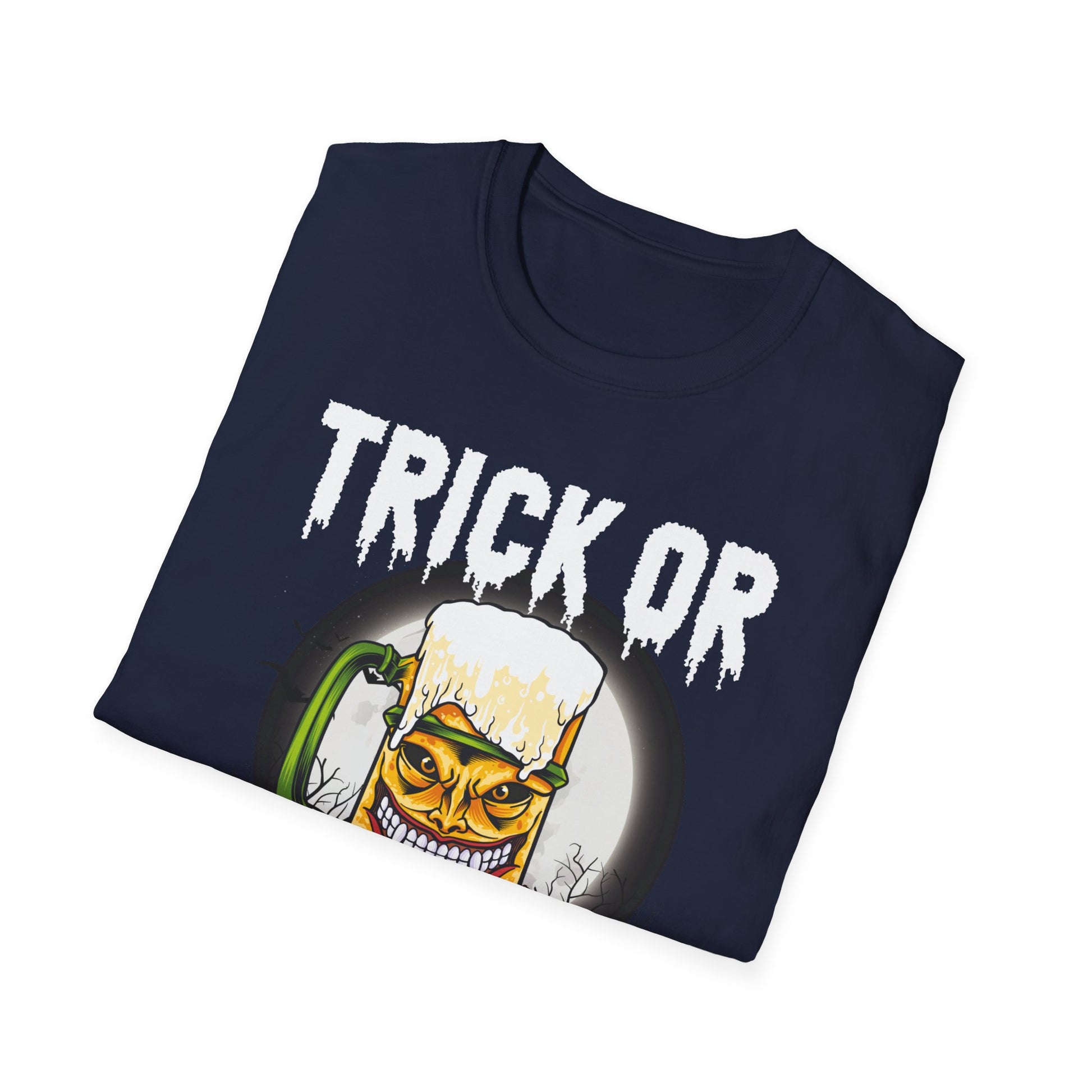 Funny Halloween Zombie Beer Funny Trick or Beer Halloween  Unisex Softstyle T-Shirt
