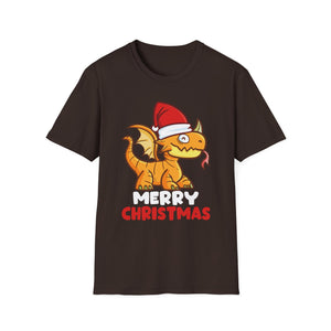 Christmas Dragon T-Shirt — Cute Cartoon Dragon in Santa Hat, 