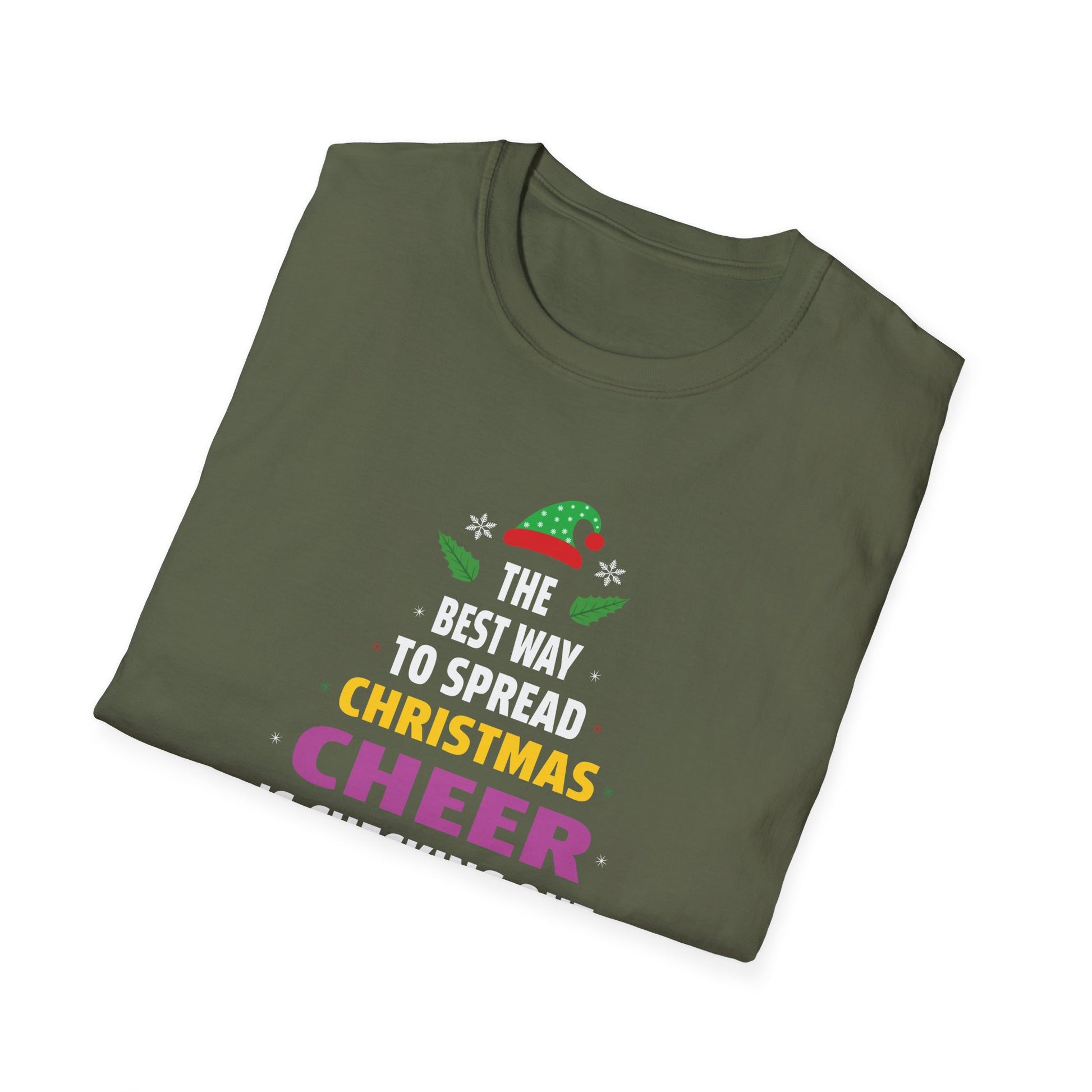 Christmas Book Lover T-Shirt — “The Best Way to Spread Christmas Cheer is Checking Out Books”
