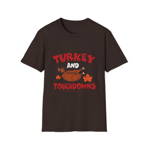 Turkey and touchdowns for thanksgiving football T-Shirt-productor-mockup Unisex T-Shirt
