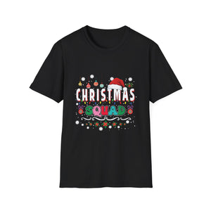Christmas Squad T-Shirt — Festive Holiday Family Tee with Santa Hat & Ornaments