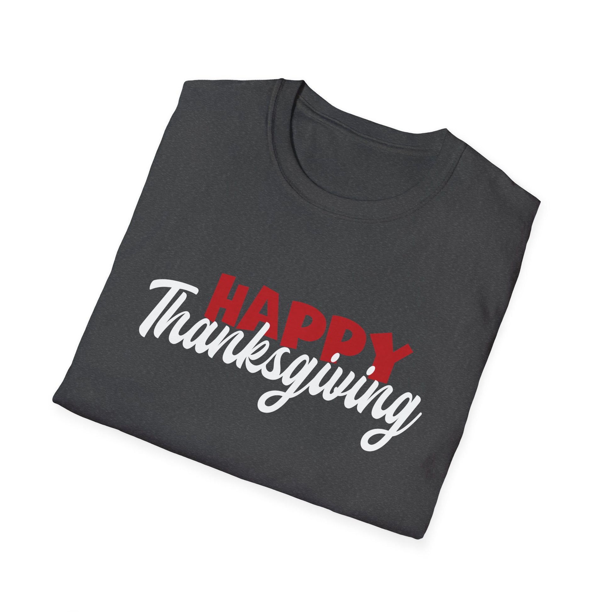 Thanksgiving T-Shirt — "Happy Thanksgiving" Script Holiday Tee