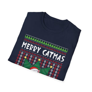 Merry Catmas T-Shirt — Cute Christmas Cat Ugly Sweater Tee