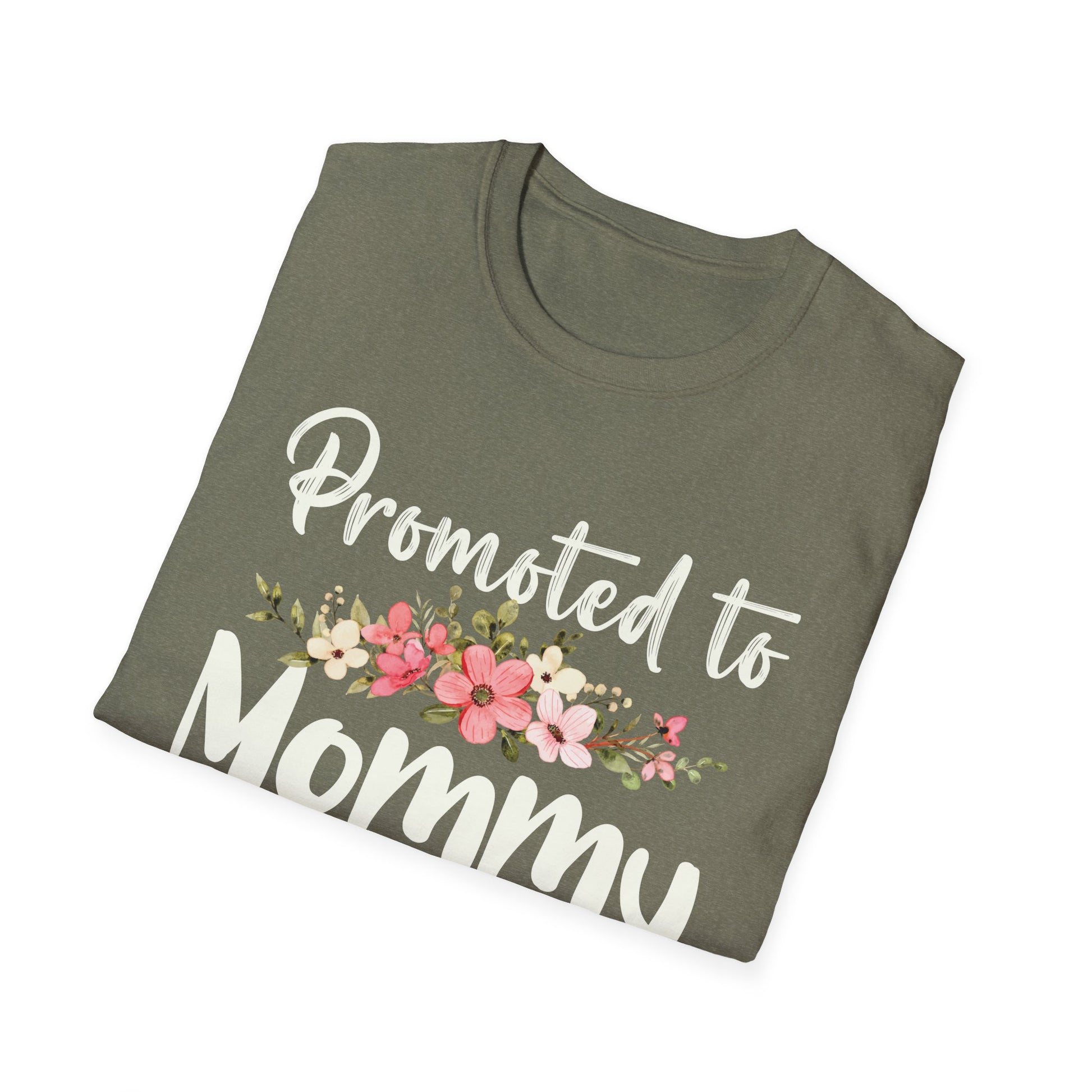 Promoted To Mommy Est 2025 Floral Funny Mothers Day 2025 Unisex T-Shirt