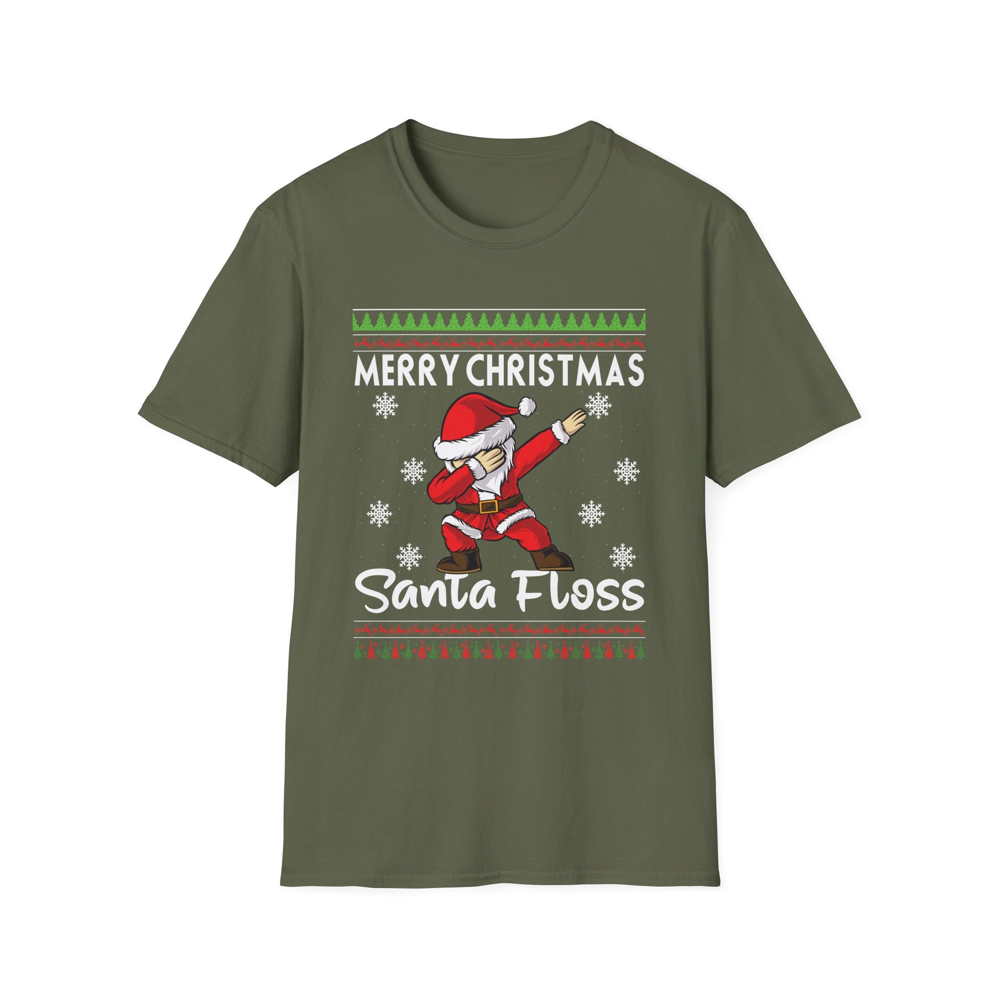 Santa Floss T-Shirt — Merry Christmas Dabbing Santa Holiday Tee