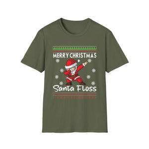 Santa Floss T-Shirt — Merry Christmas Dabbing Santa Holiday Tee