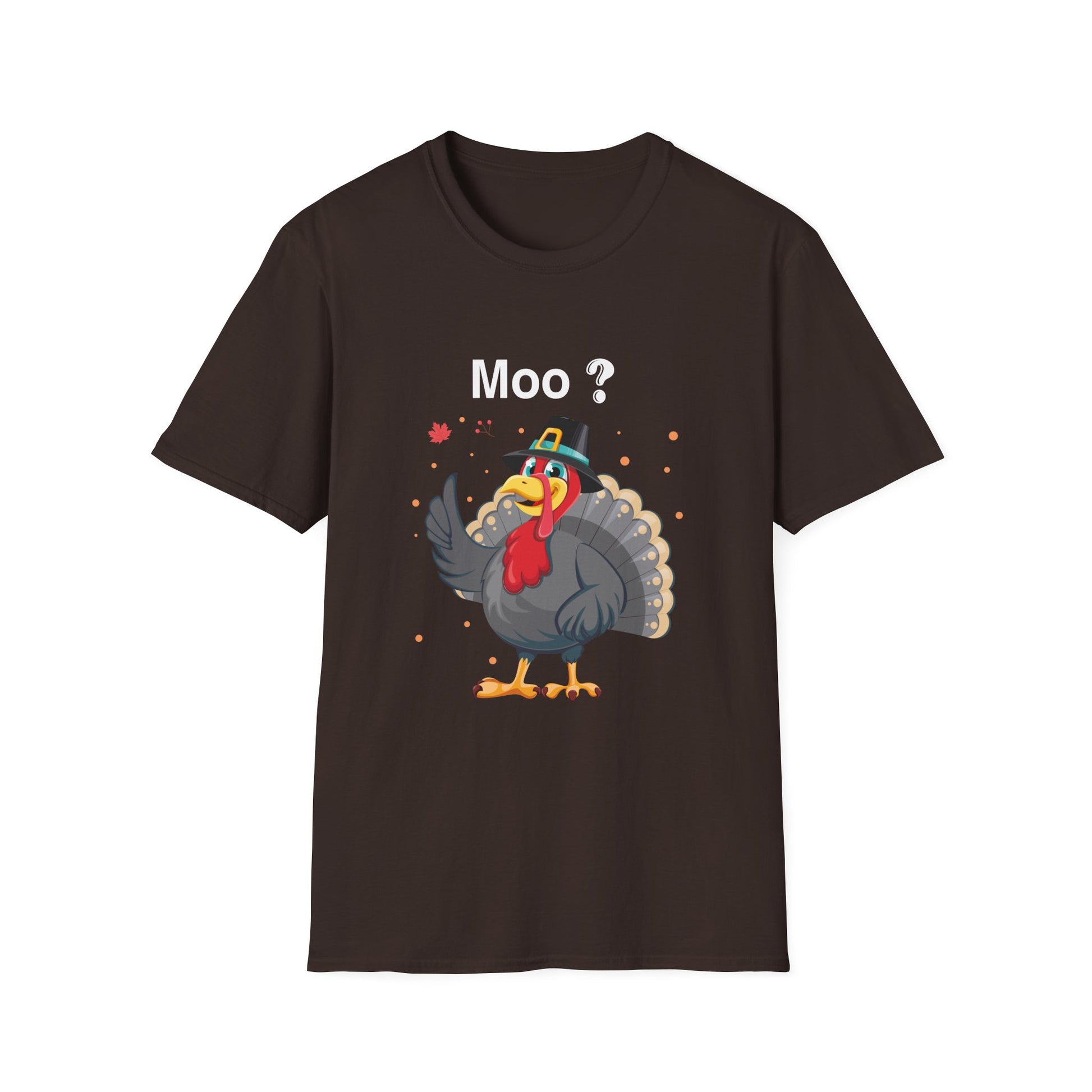 Funny Turkey 'Moo?' T-Shirt - Silly Thanksgiving Turkey Graphic Tee