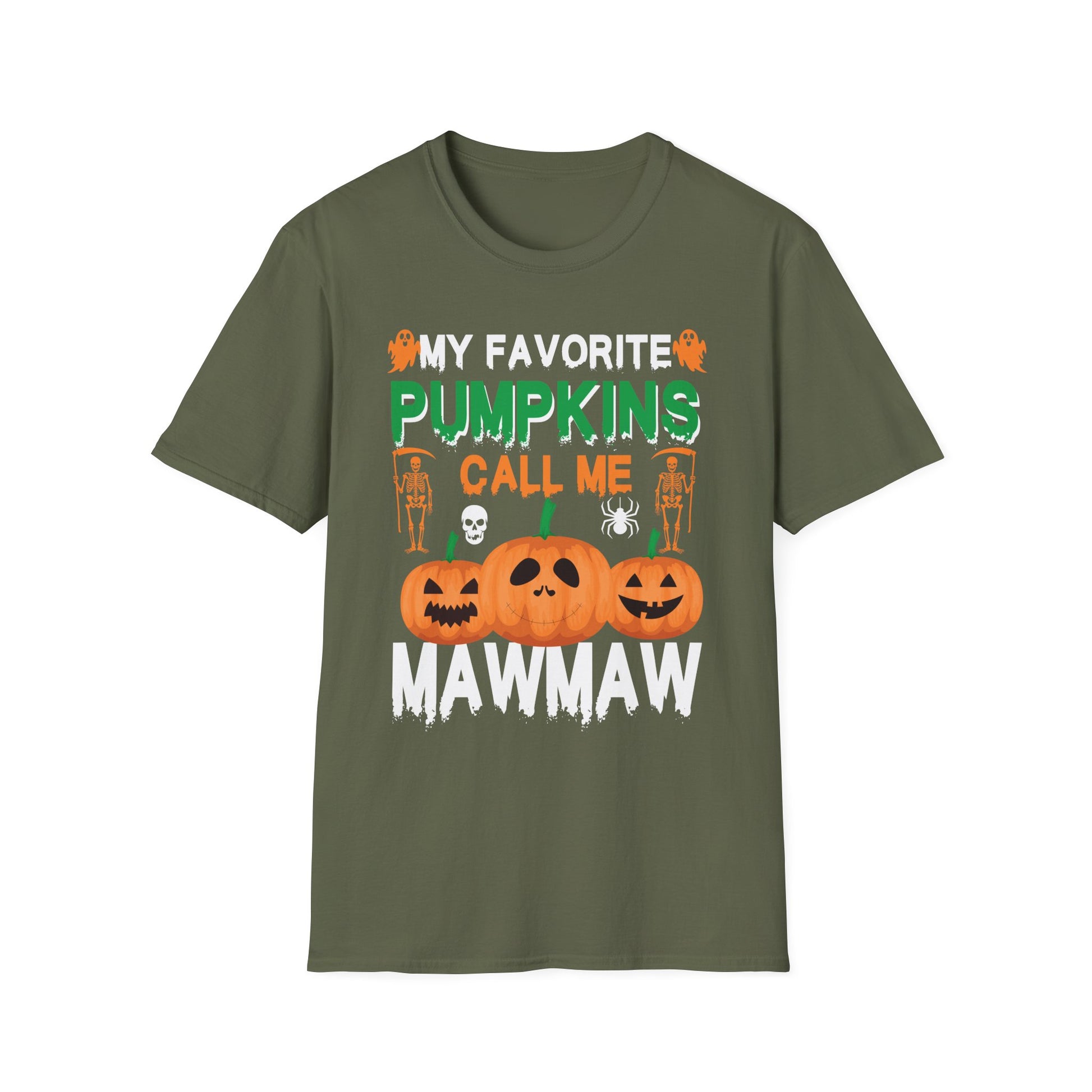 Mawmaw Halloween T-Shirt — "My Favorite Pumpkins Call Me Mawmaw" Pumpkin Grandma Tee