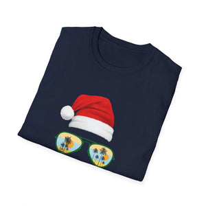 Christmas in July T-Shirt — Santa Hat Sunglasses Holiday Tee