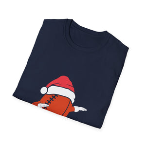 Christmas Football Dab T‑Shirt — Santa Helmet Holiday Sports Tee