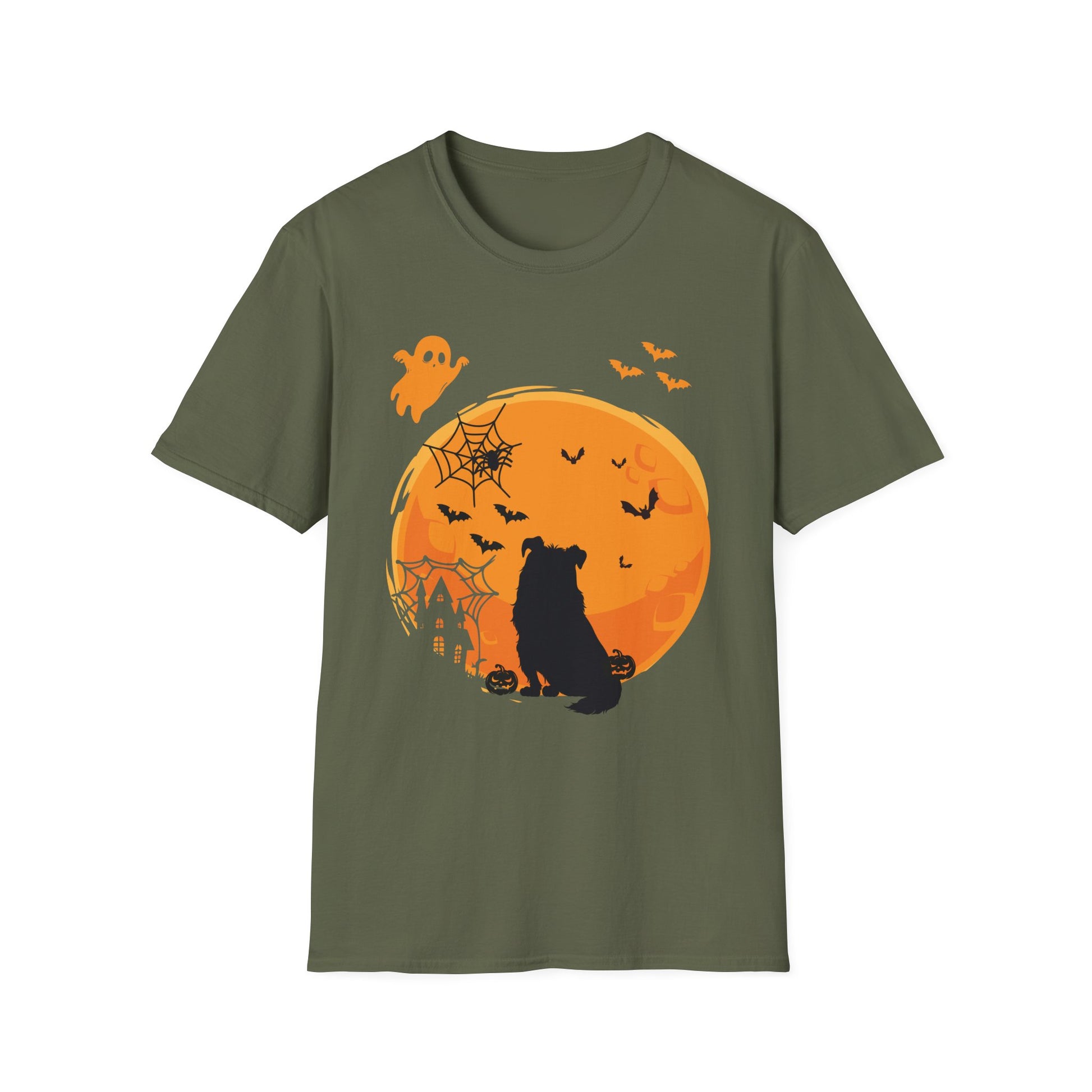 Halloween Cat Moon T-Shirt — Spooky Pumpkin Full Moon Graphic Tee