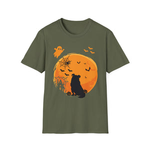 Halloween Cat Moon T-Shirt — Spooky Pumpkin Full Moon Graphic Tee