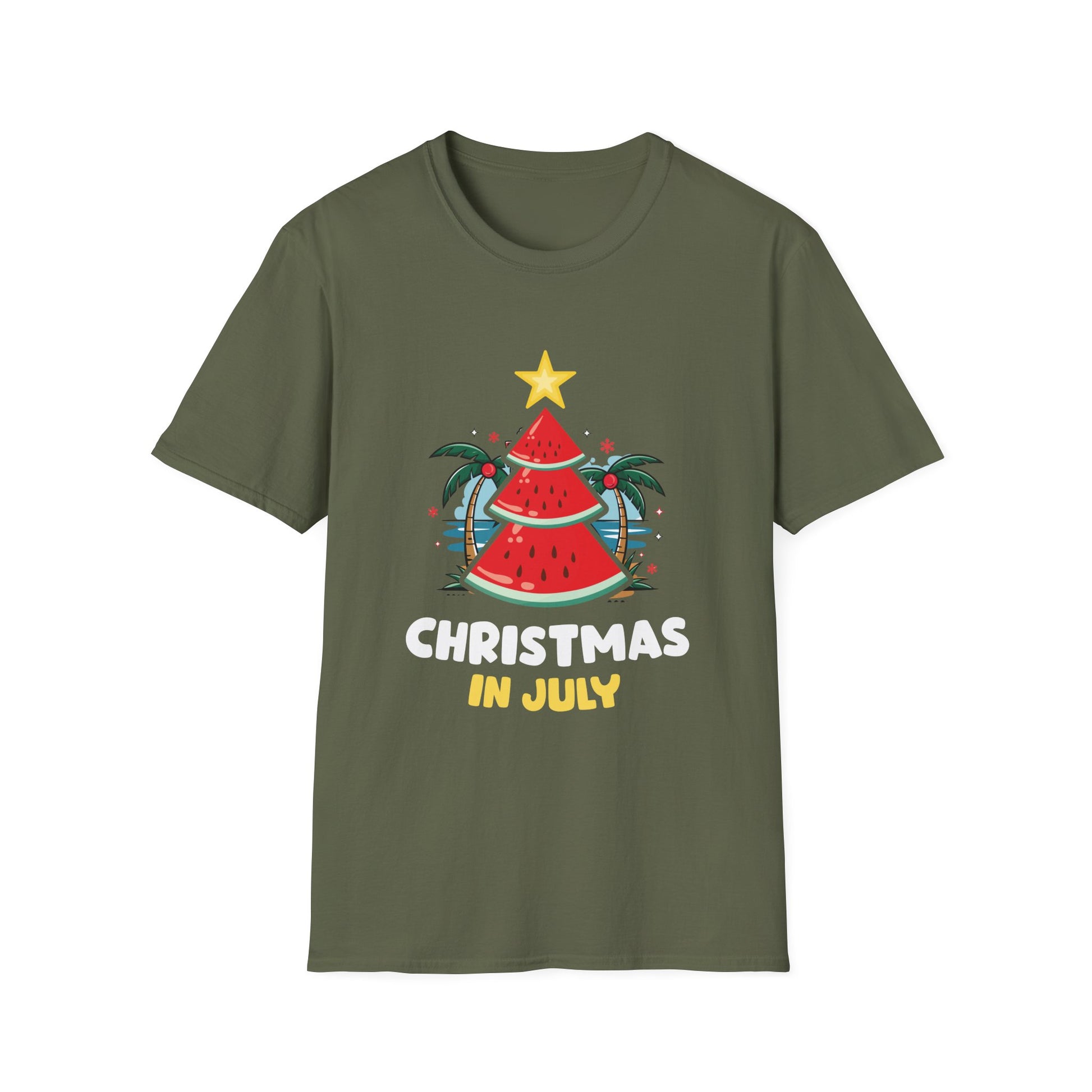 Christmas in July T‑Shirt — Watermelon Tree Summer Holiday Tee