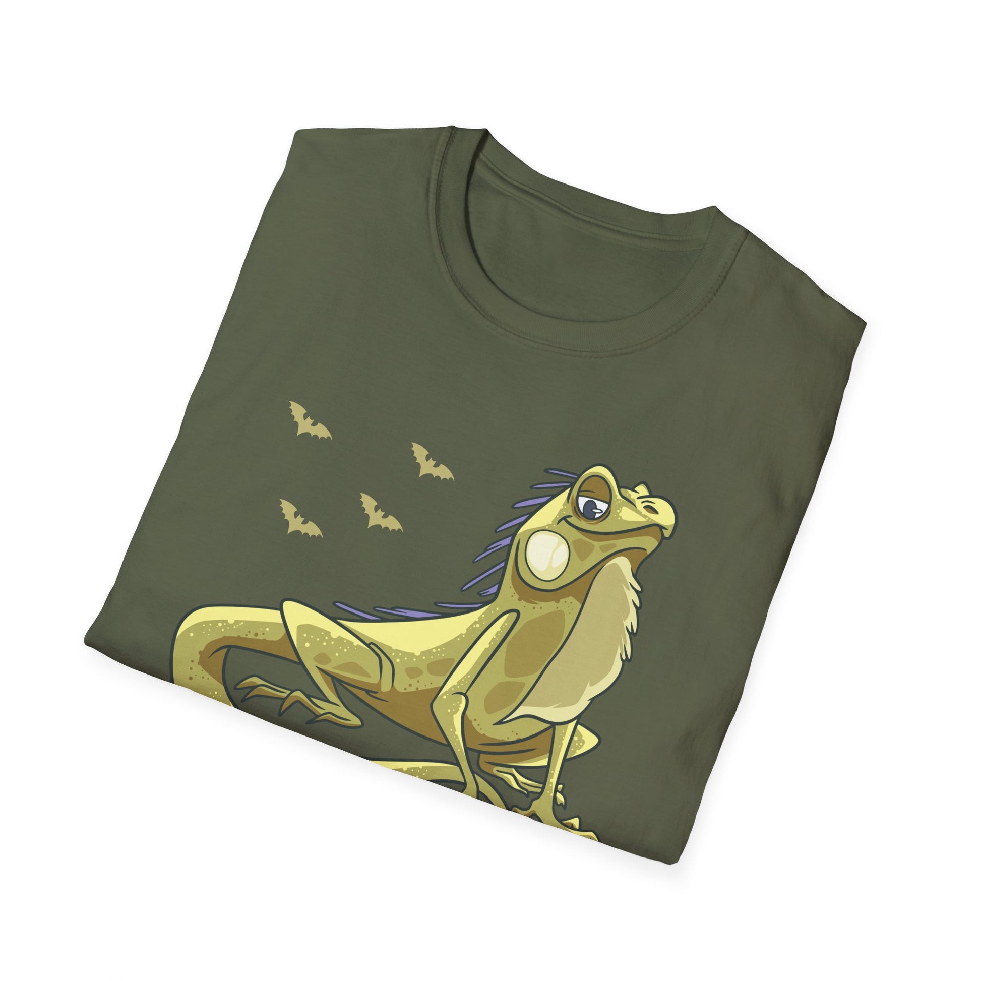 Iguana Graphic T-Shirt — Yellow Lizard Illustration Tee