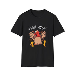 Funny Chicken 'Meow Meow' T-Shirt — Novelty Farm Animal Graphic Tee