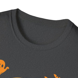 Halloween Corgi Moon T-Shirt — Spooky Pumpkin Night Tee with Bats & Ghost