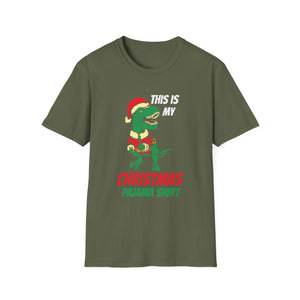 Christmas Pajama Shirt T‑Shirt — Funny T‑Rex in Santa Hat 