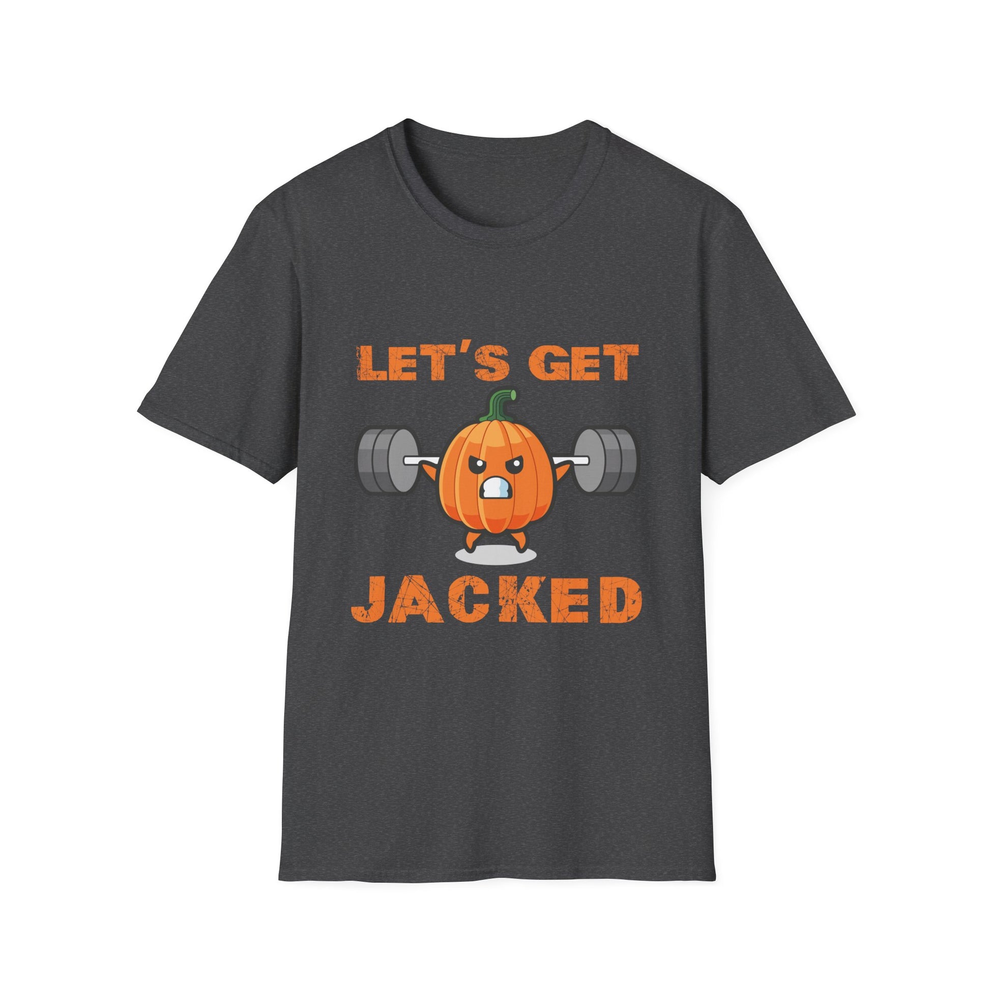 Let_s Get Jacked Gym Weightlifting Halloween Pumpkin Unisex T-Shirt