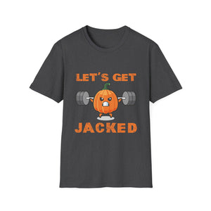 Let_s Get Jacked Gym Weightlifting Halloween Pumpkin Unisex T-Shirt