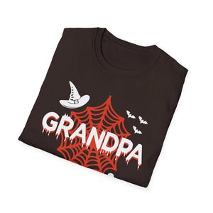Grandpa Halloween T-Shirt — Spiderweb, Witch Hat & Skulls Graphic