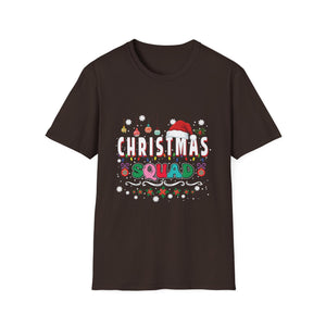 Christmas Squad T-Shirt — Festive Holiday Family Tee with Santa Hat & Ornaments