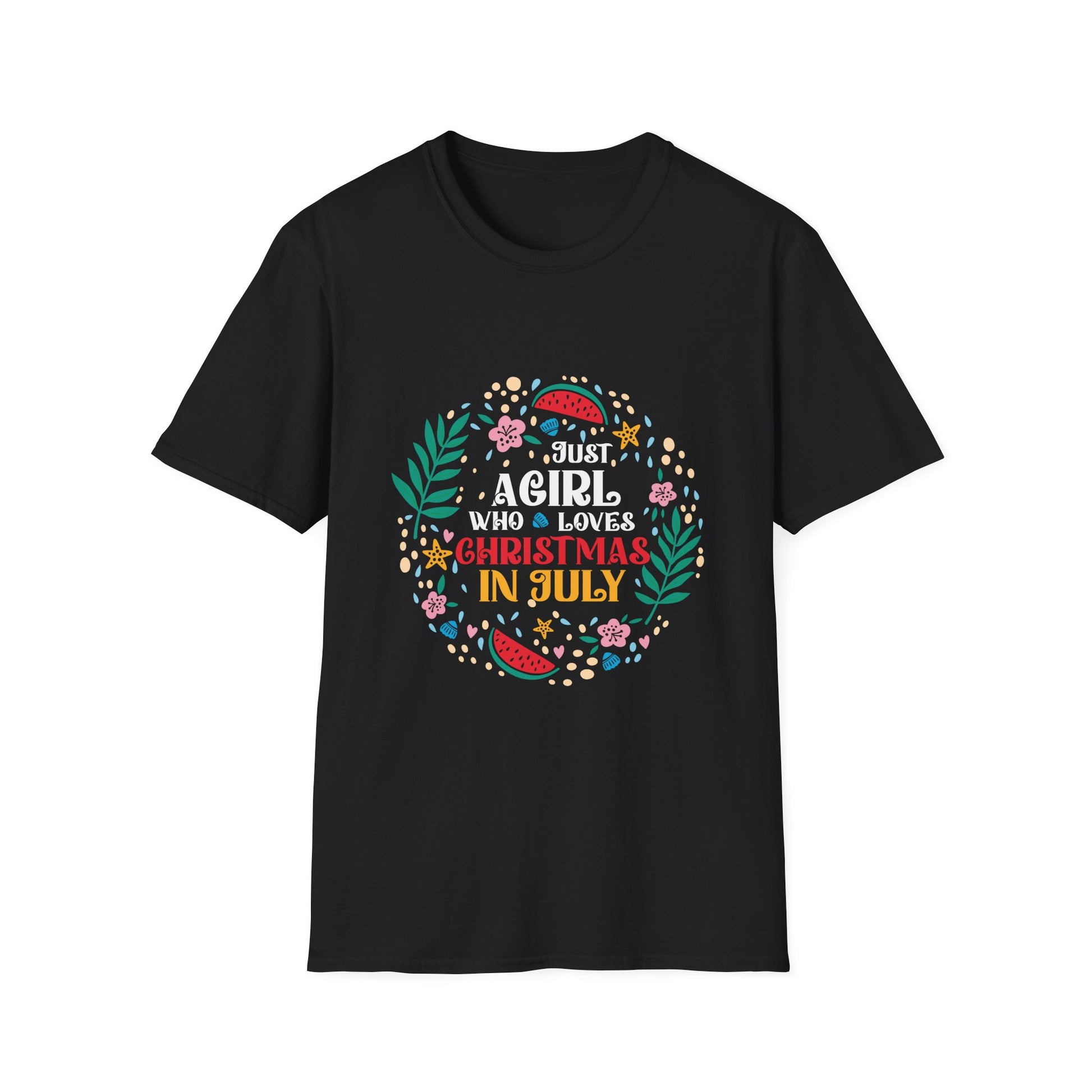 Christmas In July Shirt Girls Funny Summer Beach Vacation Unisex T-Shirt