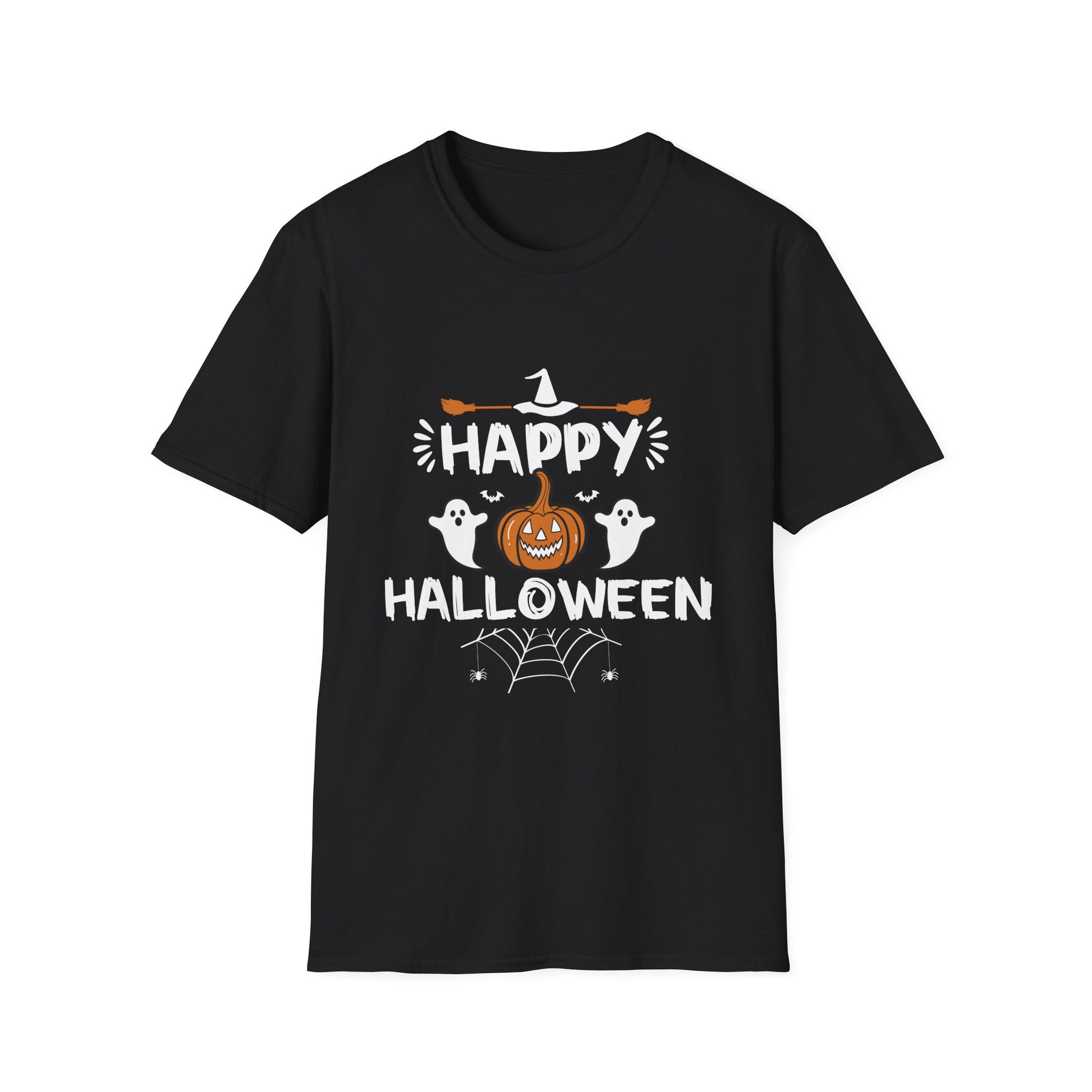 Halloween T-Shirt — "Happy Halloween" Pumpkin & Ghosts Tee