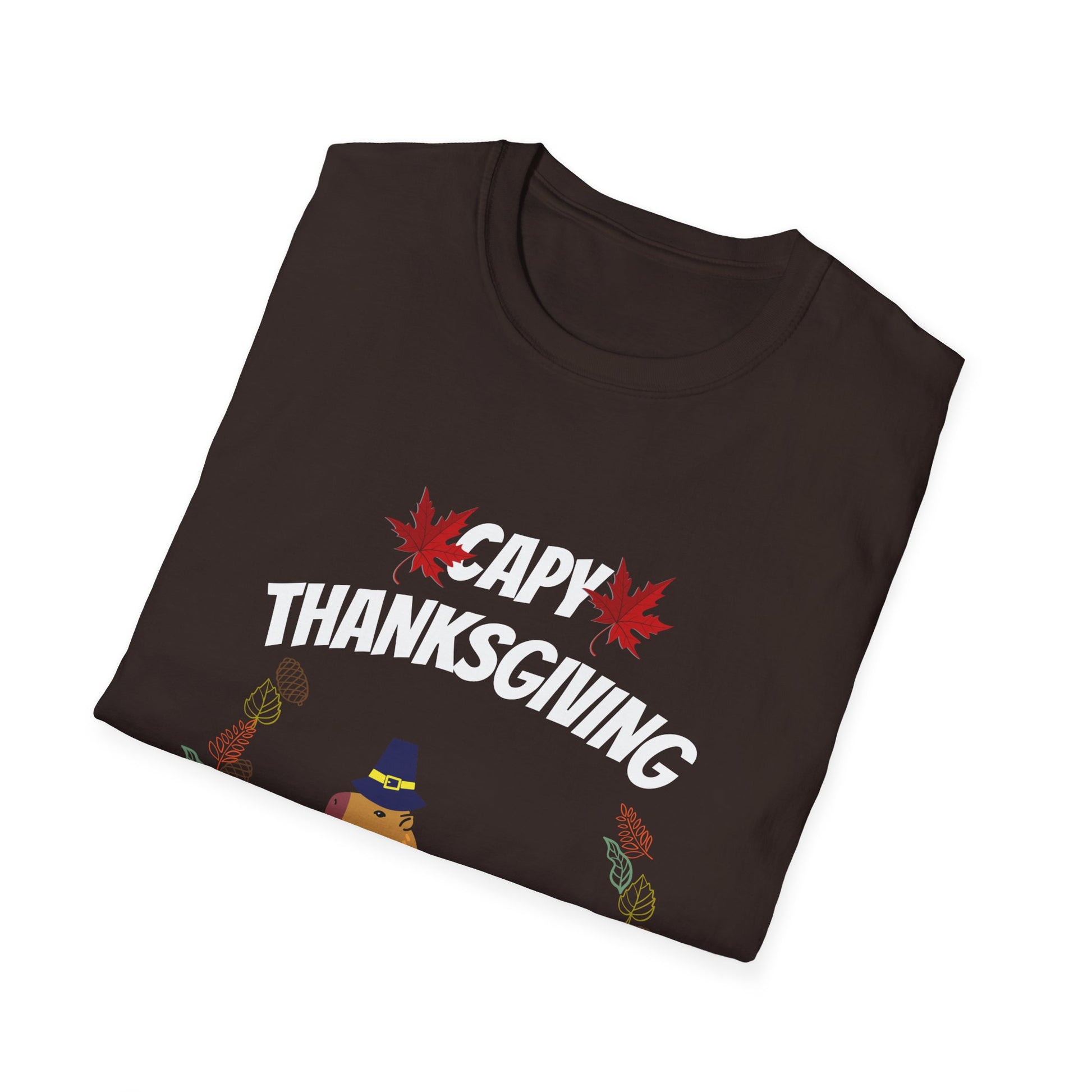 Capybara Thanksgiving T-Shirt — Cute Fall Turkey Capy Design for Thanksgiving  Unisex T-Shirt