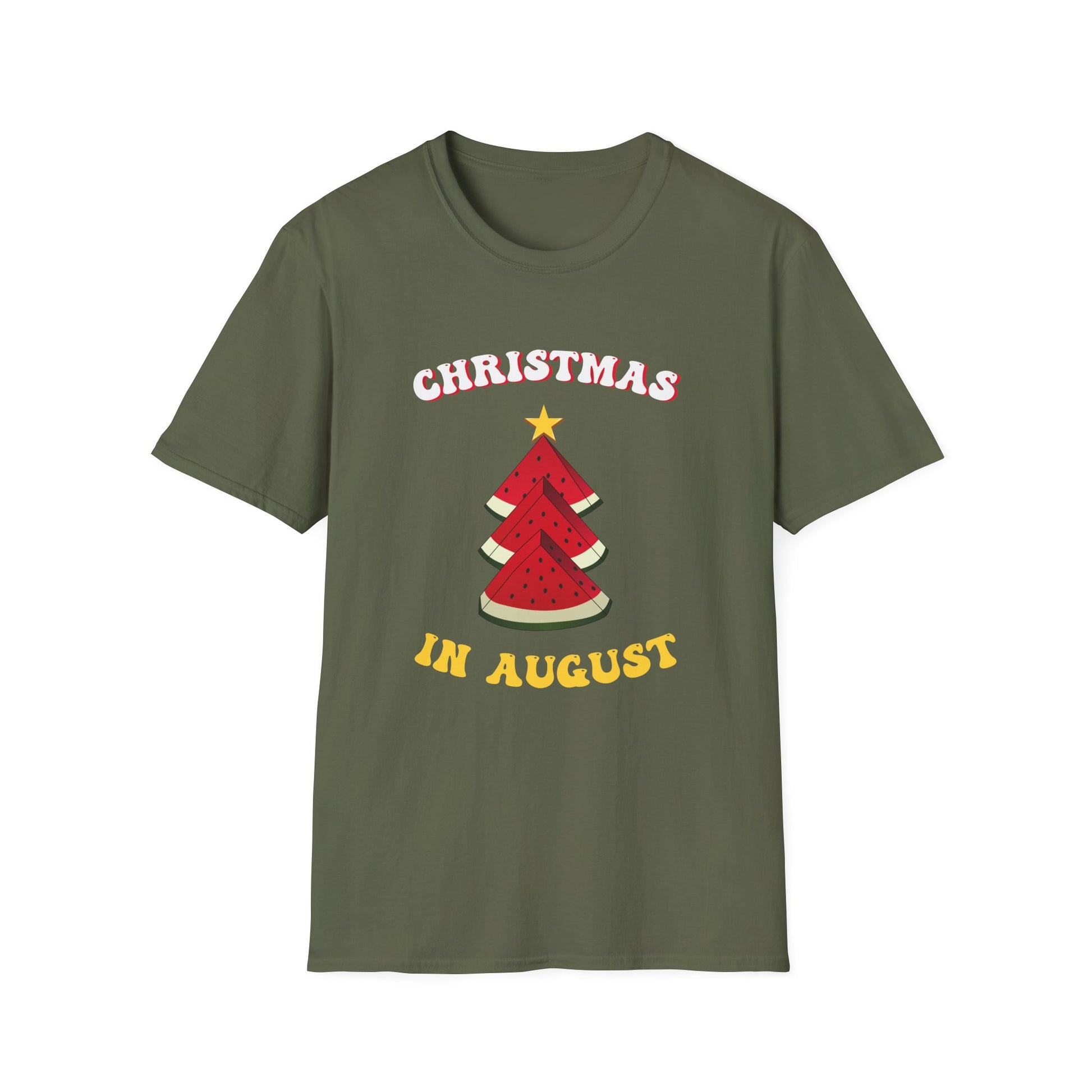 T-Shirt — Christmas in August Watermelon Tree Graphic Tee