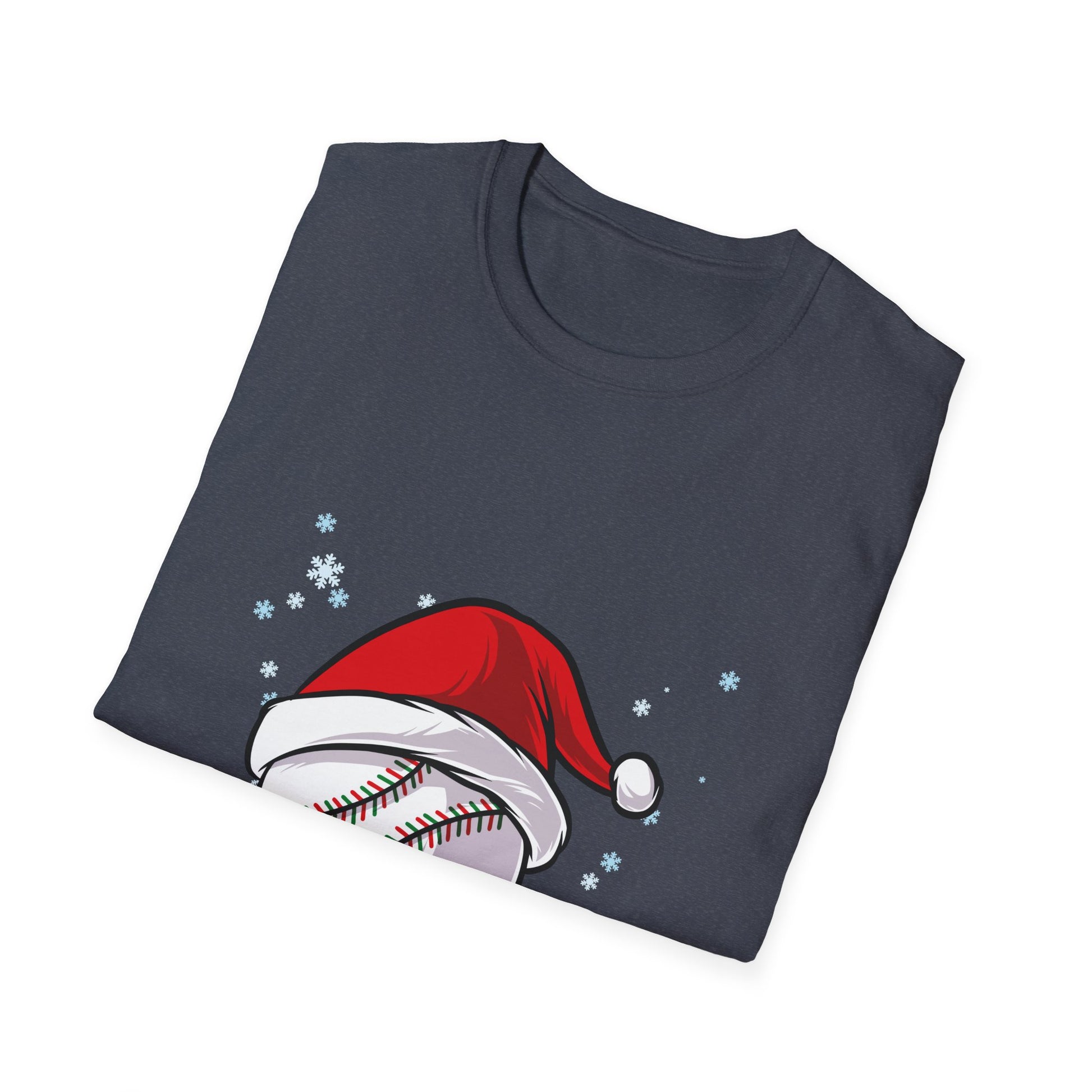 Christmas Baseball Xmas Santa Sports Hat Ball Kids Boys Men Unisex T-Shirt