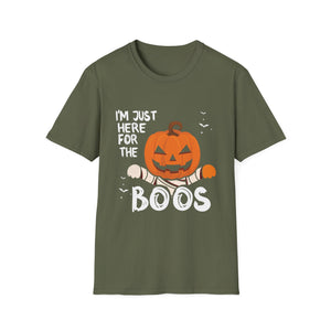 I'm Just Here for the Boos Halloween T-Shirt — Pumpkin Jack-O'-Lantern Boo Tee