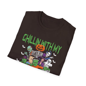 Chilling With My Creeps Halloween- Dancing Ghost Halloween Tee