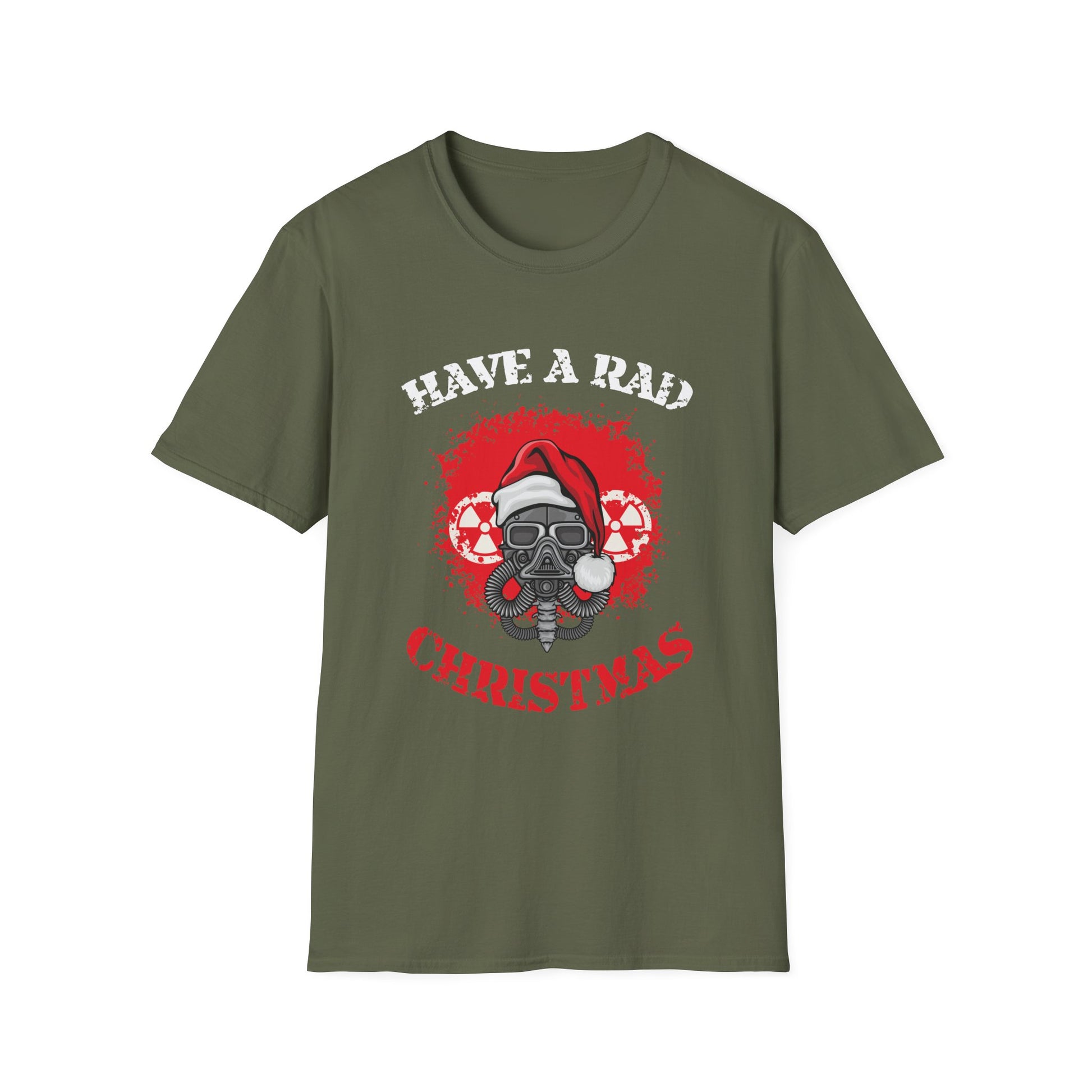 Have a Rad Christmas T-Shirt — Retro Gas Mask Santa Holiday Tee
