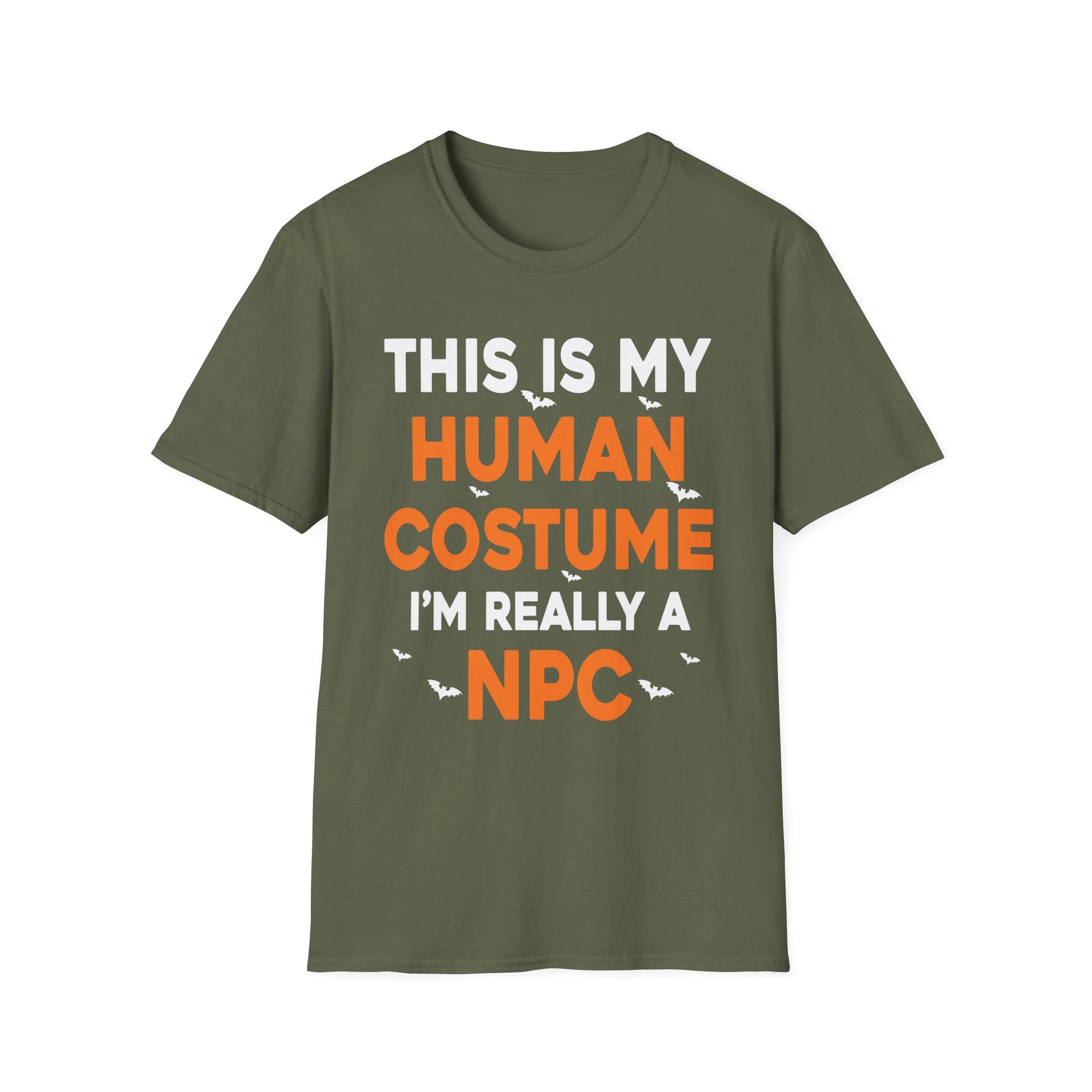 NPC Halloween T-Shirt – "This Is My Human Costume I'm Really A NPC" Funny Gamer Tee